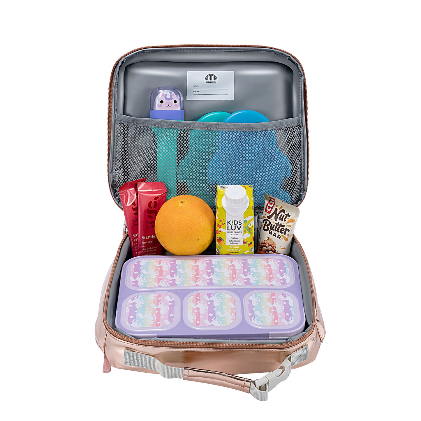 uninni kids lunch bag metallic lavender