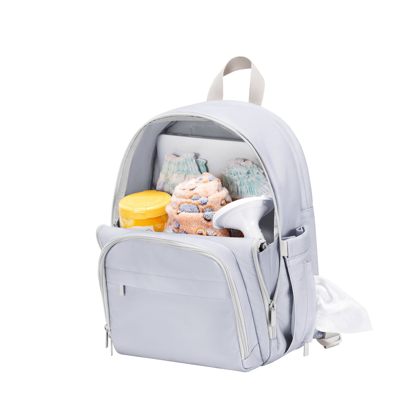 Ashley Diaper Backpack 15“- Light Grey