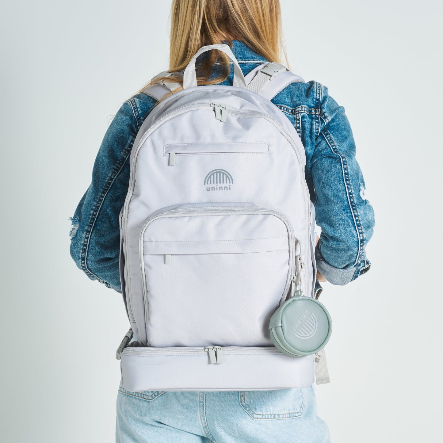 Ashley Diaper Backpack- Light Grey