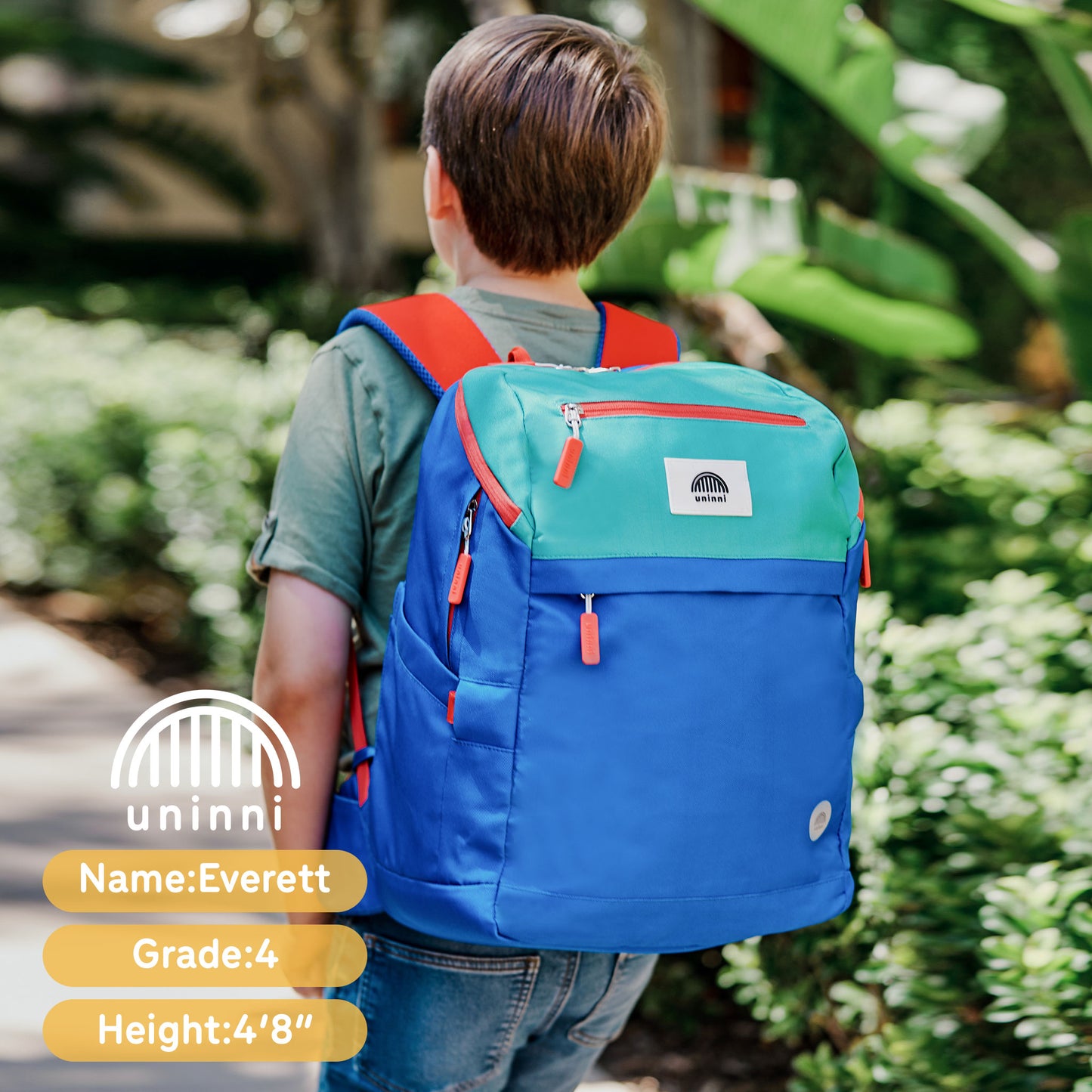 uninni kids backpack blue color block