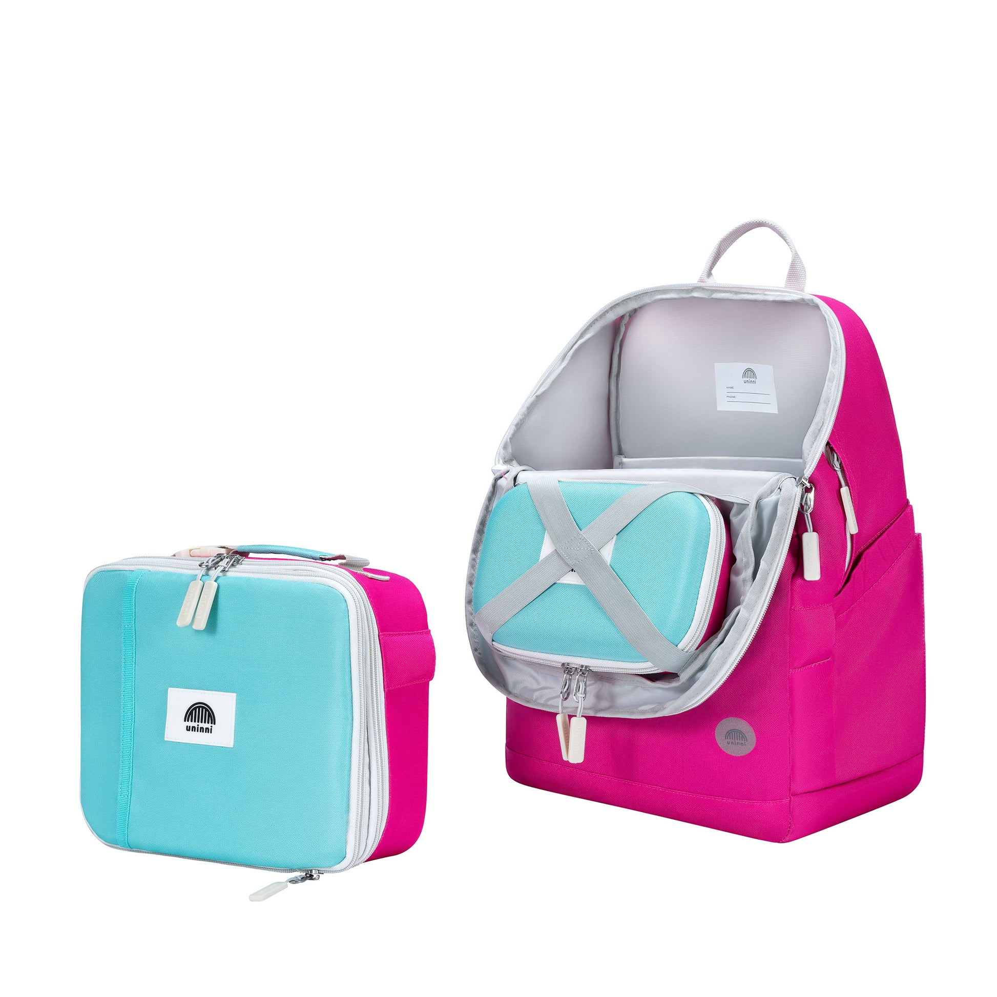 uninni kids backpack pink color block