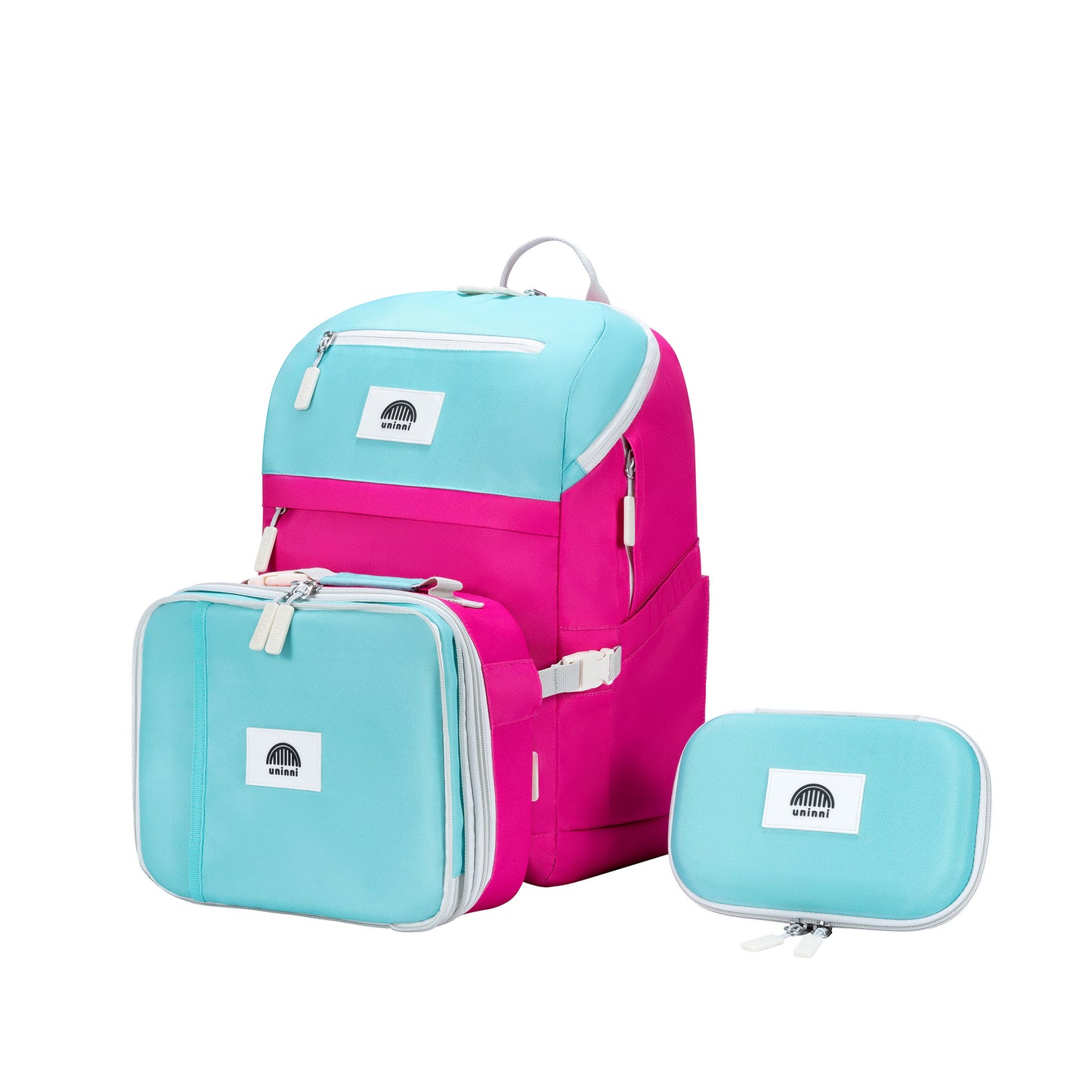 uninni kid's lunch bag pink color block