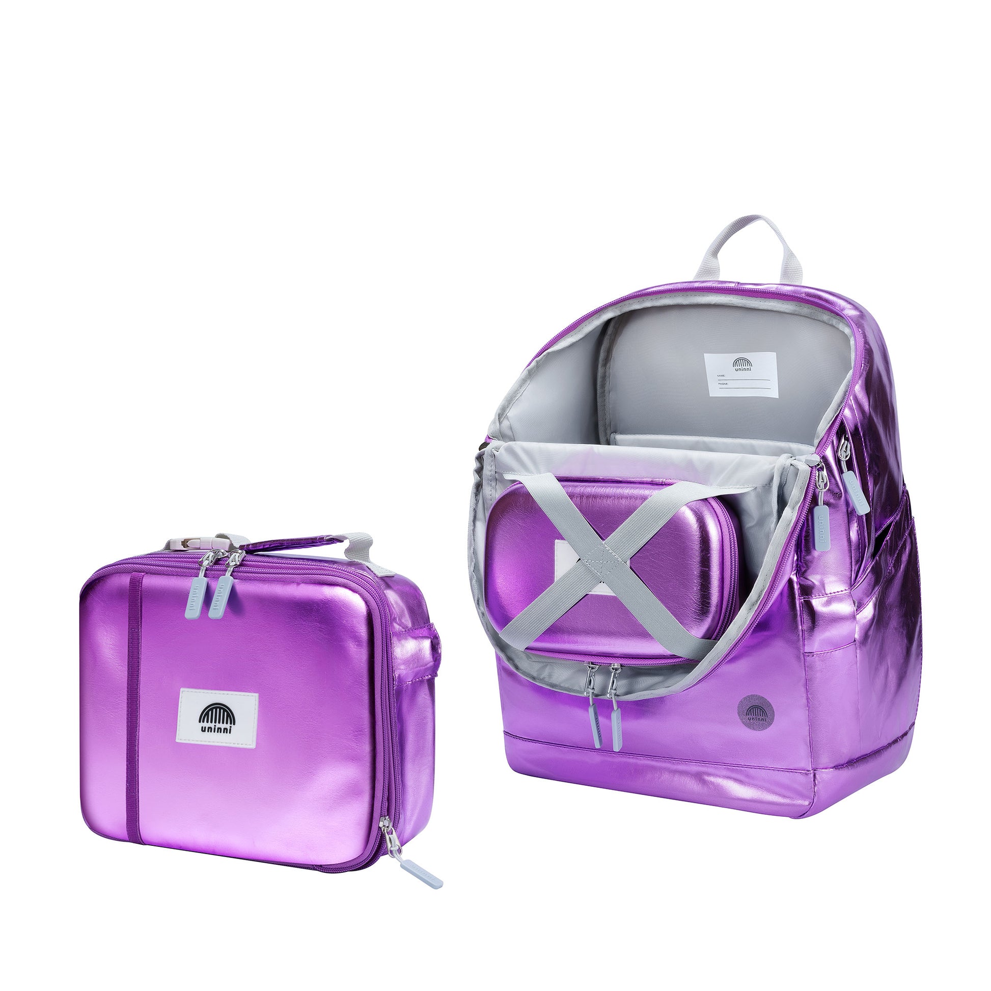 uninni kids pencil case metallic lavender