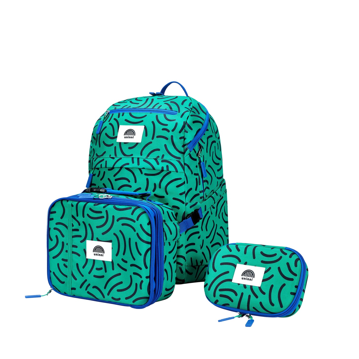 uninni kid's lunch bag green brush strokes