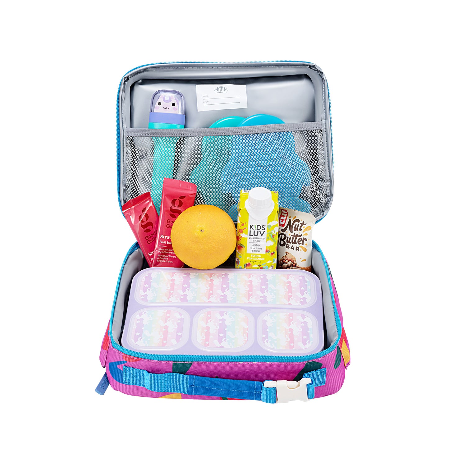 uninni kid's lunch bag spring rain fuchsia