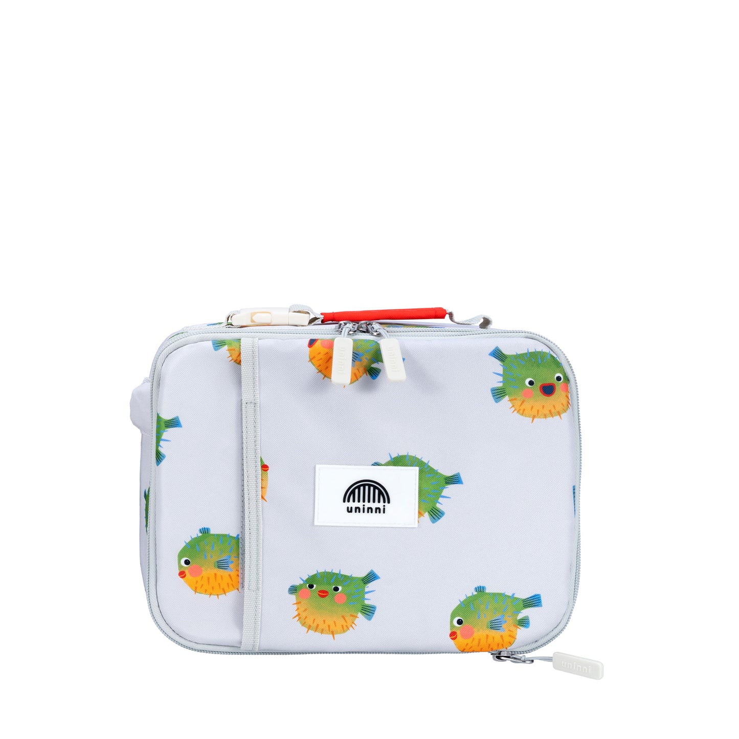 uninni kid's lunch bag pufferfish grey