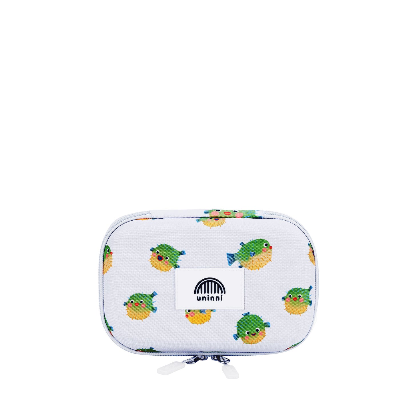 uninni kids pencil case pufferfish grey