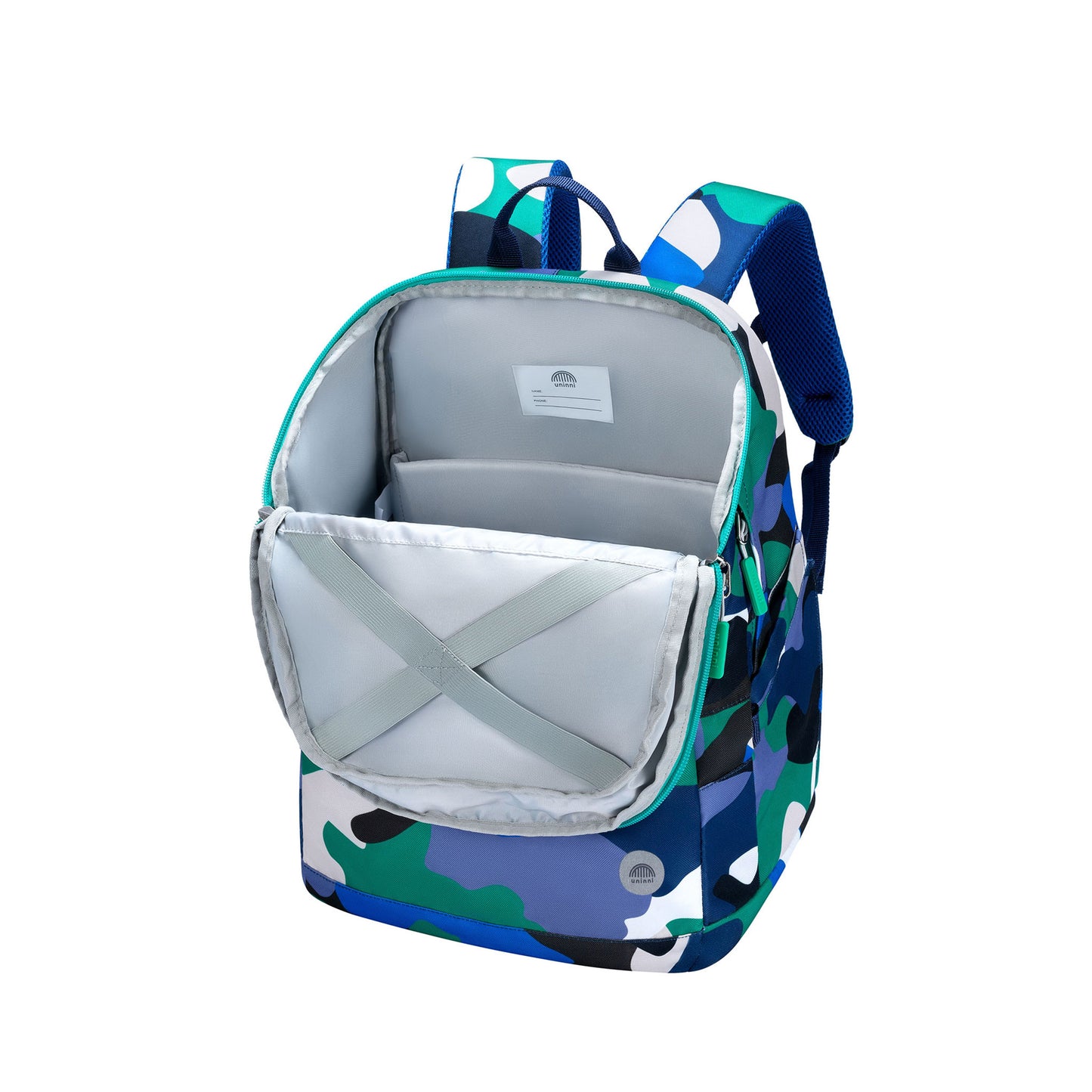 uninni kids backpack camo kid blue/ green camouflage